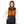 Woman wearing a black Venture Heat heated vest with glowing orange heating elements visible on chest and collar