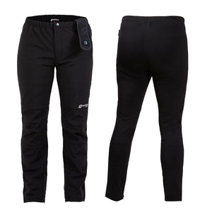 Front and back view of black Venture Heat heated pants