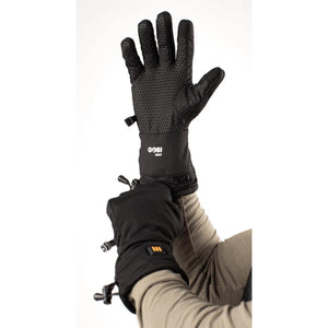 Gobi Heat black heated gloves with honeycomb grip pattern on palm