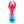 O2Cool handheld misting fan with pink and blue gradient plastic body