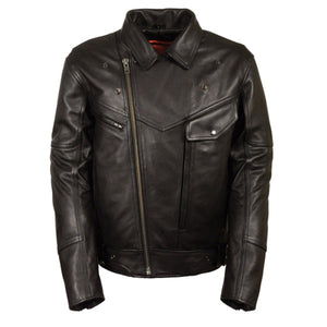 Milwaukee Leather Men's Side Set Belt Utility Pocket Motorcycle Jacket