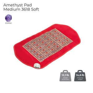 HealthyLine medium 3618 soft amethyst pad with red border and embedded crystals