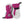 Hestra pink and white three-finger ski mittens with adjustable wrist straps