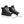 Pair of black Cortech high top motorcycle sneakers with white laces and white rubber toe caps