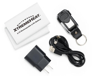 Erik Sports Xtremeheat battery pack with remote key fob and USB charging cable