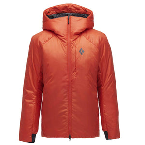 Black Diamond orange hooded insulated jacket with front zipper