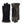 Black leather and knit gloves