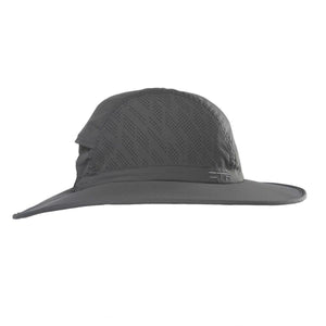 Dark grey CTR wide brim sun hat with perforated side panels