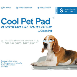 Cool Care Technologies small self cooling pet pad with a beagle lying on it